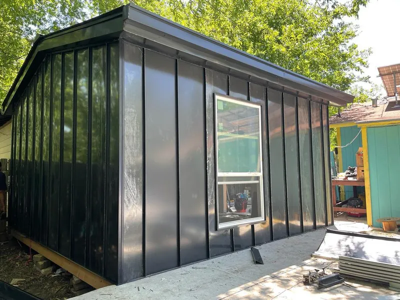 Black standing seam metal wall panels for Metal Roof Installation in Rowlett